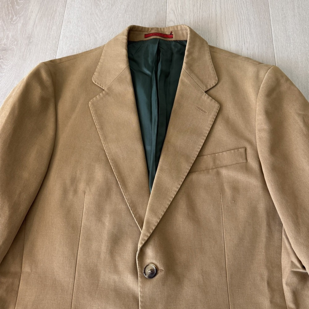 Carolina Herrera Blazer Jacket Sport Coat Men's Size 41R Brown Canvas Spain